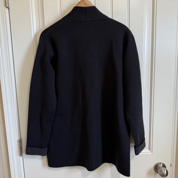 H&M Basic XS/S Black Open Front Knit Cardigan Sweater Pockets Casual‎ - Picture 5 of 5